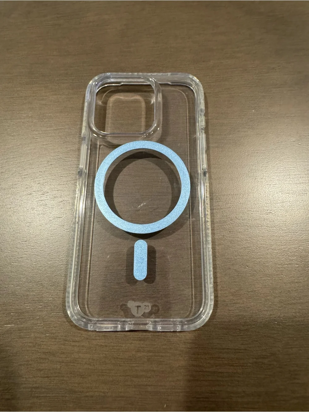 Apple Clear iPhone 15 Pro Case with Blue MagSafe Ring